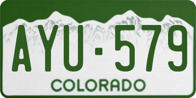 CO license plate AYU579