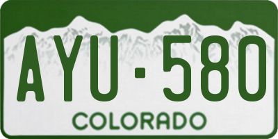 CO license plate AYU580