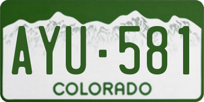 CO license plate AYU581
