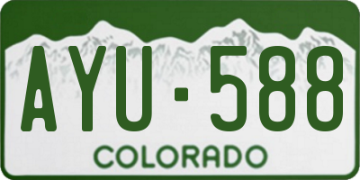 CO license plate AYU588