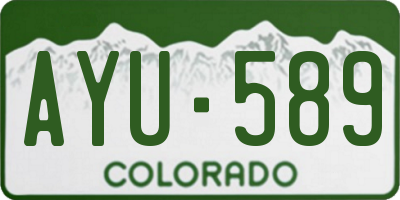 CO license plate AYU589