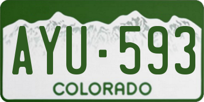 CO license plate AYU593