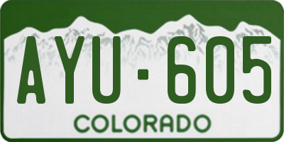 CO license plate AYU605