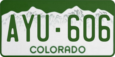 CO license plate AYU606