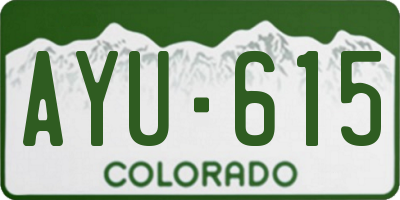 CO license plate AYU615