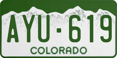 CO license plate AYU619