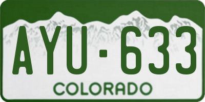 CO license plate AYU633