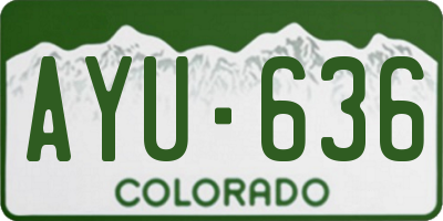 CO license plate AYU636