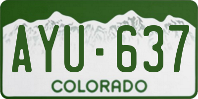 CO license plate AYU637