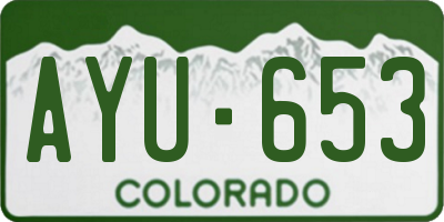 CO license plate AYU653