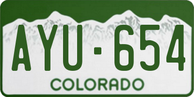 CO license plate AYU654