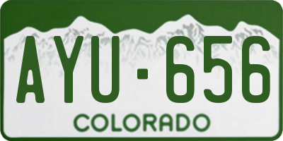 CO license plate AYU656