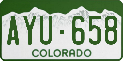 CO license plate AYU658