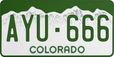 CO license plate AYU666
