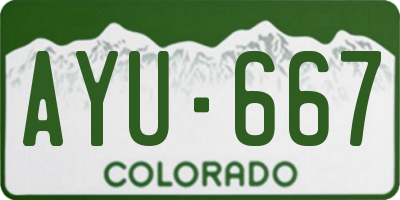 CO license plate AYU667