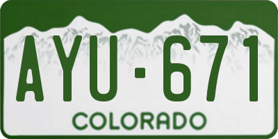 CO license plate AYU671