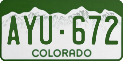 CO license plate AYU672