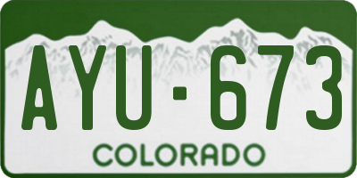 CO license plate AYU673