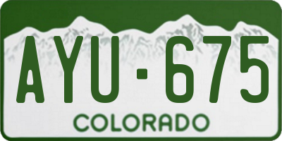 CO license plate AYU675