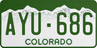 CO license plate AYU686