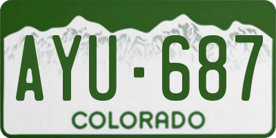 CO license plate AYU687