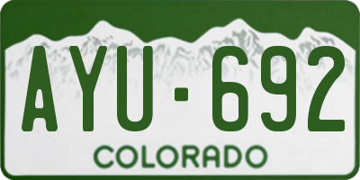 CO license plate AYU692