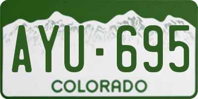 CO license plate AYU695