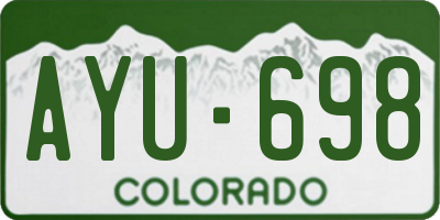 CO license plate AYU698