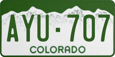CO license plate AYU707