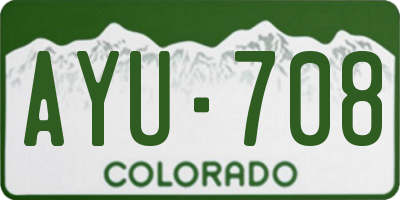 CO license plate AYU708