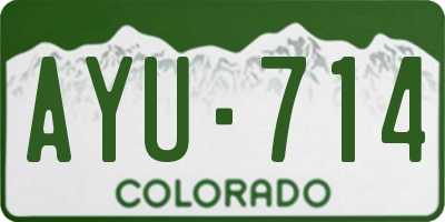 CO license plate AYU714