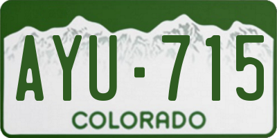 CO license plate AYU715