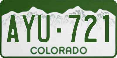 CO license plate AYU721