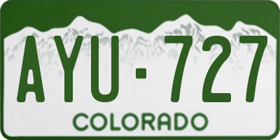 CO license plate AYU727