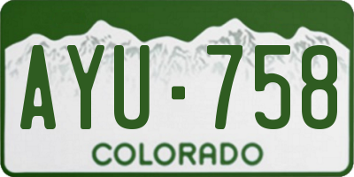 CO license plate AYU758