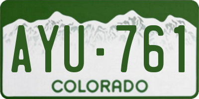 CO license plate AYU761