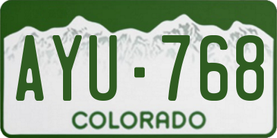 CO license plate AYU768