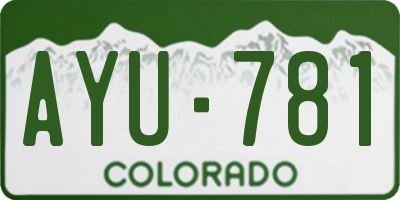CO license plate AYU781
