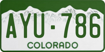 CO license plate AYU786