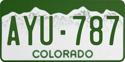 CO license plate AYU787