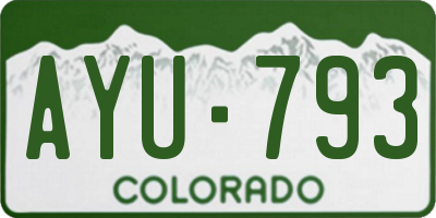 CO license plate AYU793
