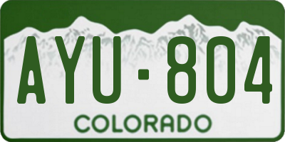CO license plate AYU804