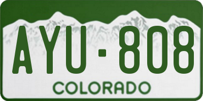 CO license plate AYU808