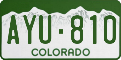 CO license plate AYU810
