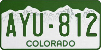 CO license plate AYU812