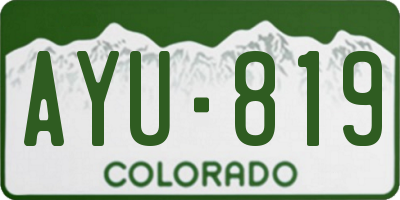 CO license plate AYU819