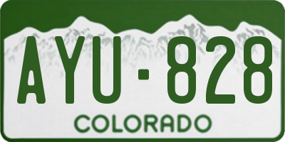 CO license plate AYU828