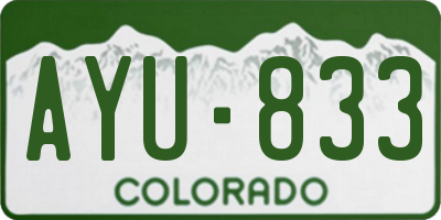 CO license plate AYU833