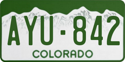 CO license plate AYU842