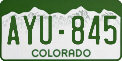 CO license plate AYU845